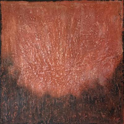 A new Stage of Consciousness - 2, 90 x 90 cm, mixed media on canvas