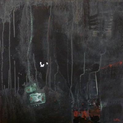 Mystery of the Night, 50 x 50 cm, acrylic on canvas, framed