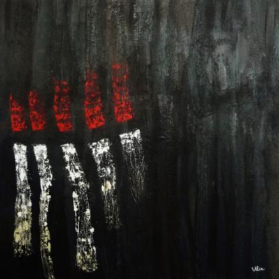 Séduction, 90 x 90 cm, mixed media on canvas