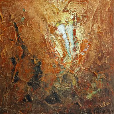 Luminous Resonance – Résonance lumineuse, 40 x 40 cm, technique mixte sur toile