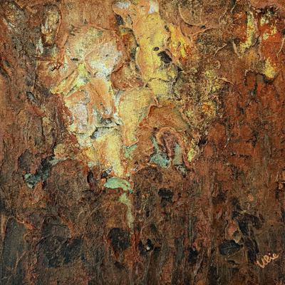 Awakening – Eveil, 40 x 40 cm, technique mixte sur toile