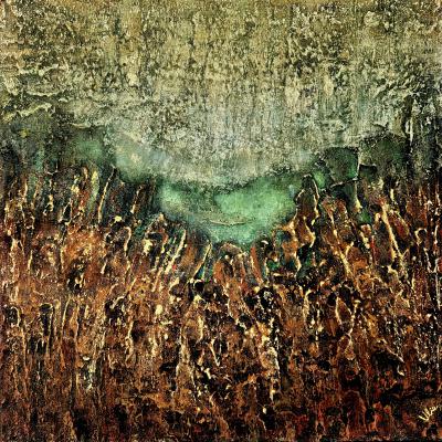 Abysses, 70 x 70 cm, technique mixte sur toile
