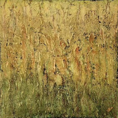 Humanity on the Move – L'humanité en marche, 70 x 70 cm, technique mixte sur toile